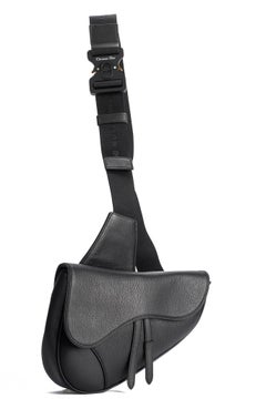 Dior New Black Calfskin Saddle Crossbody