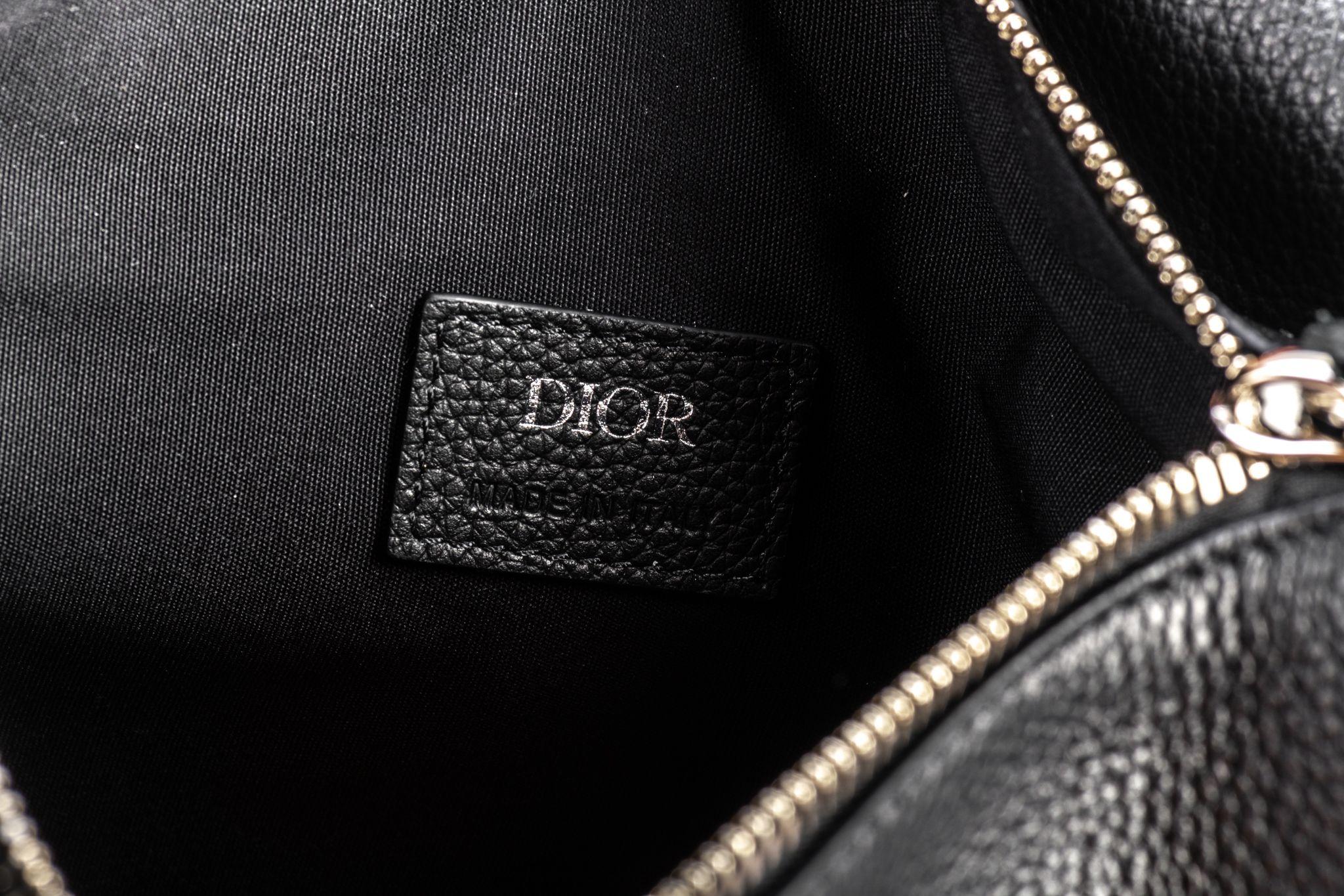 Dior New Black Saddle Crossbody in pelle di vitello nera in vendita 1
