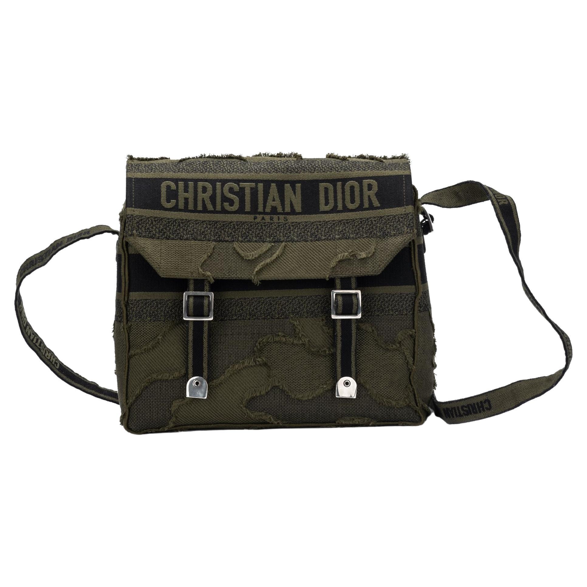 Dior New Camp Messenger Bag Green For Sale at 1stDibs  christian dior  messenger bag, christian dior army green bag, dior camp bag