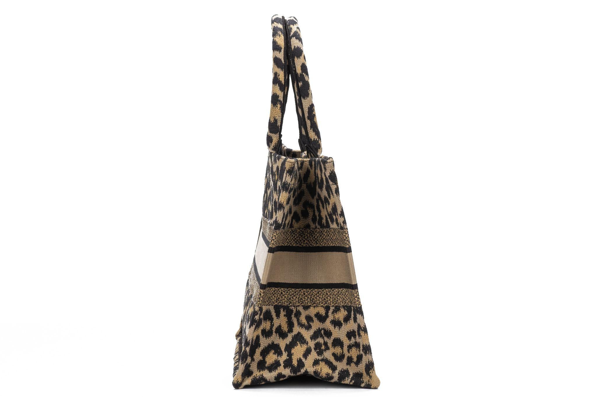 christian dior leopard tote