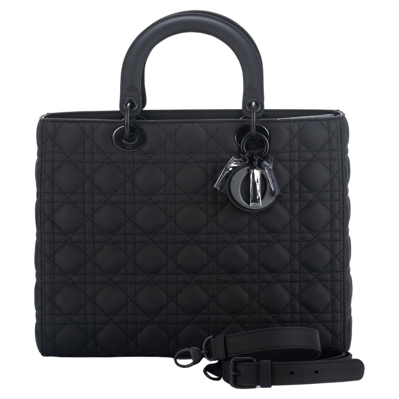 Dior New Large Black Matt Lady Dior Bag