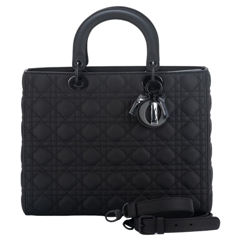Dior New Large Black Matt Lady Dior Bag For Sale at 1stDibs