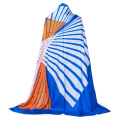 Dior neuer übergroßer blauer geometrischer Schal