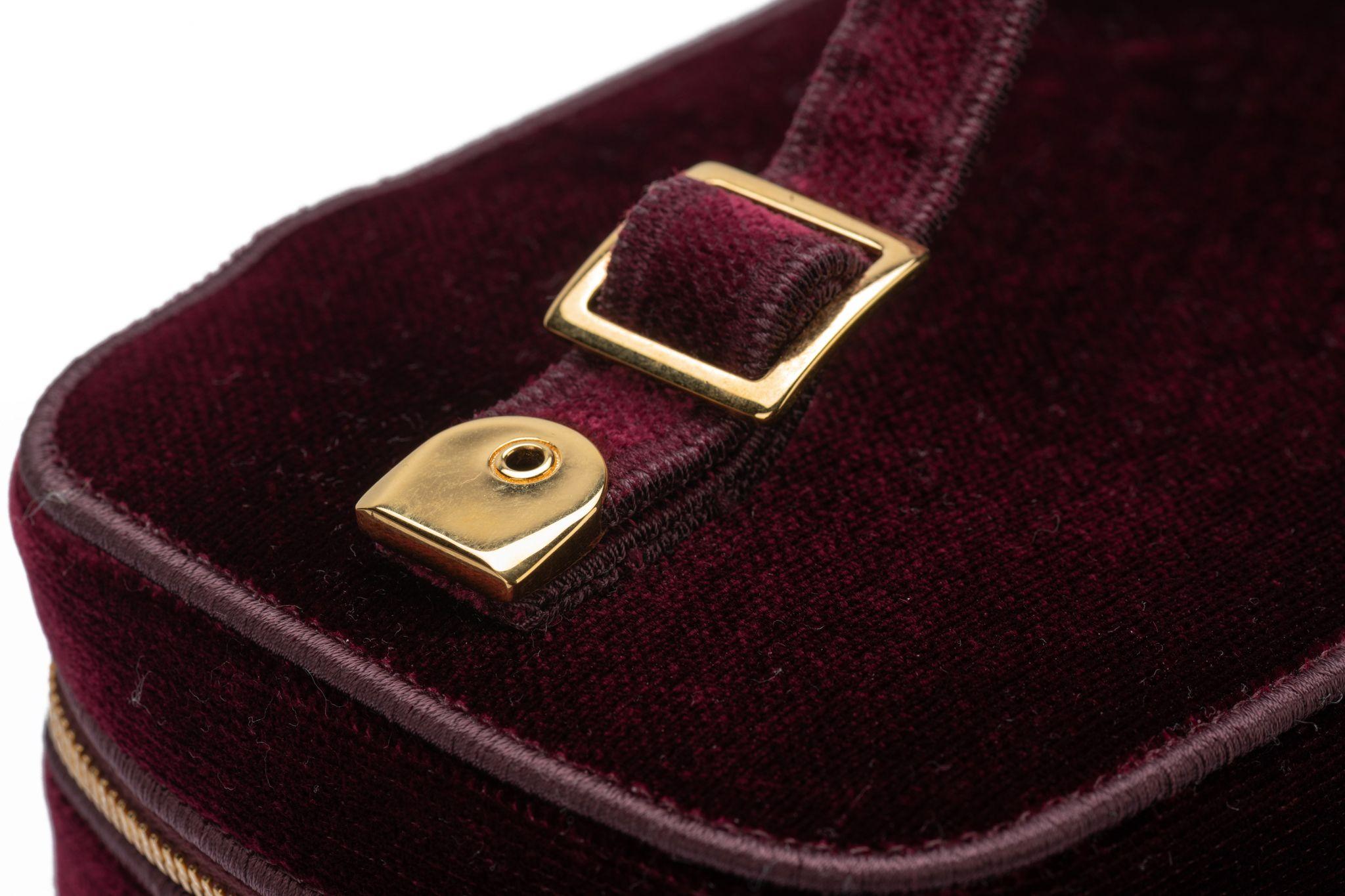 Dior New Travel Velvet Bag Burgundy For Sale 5