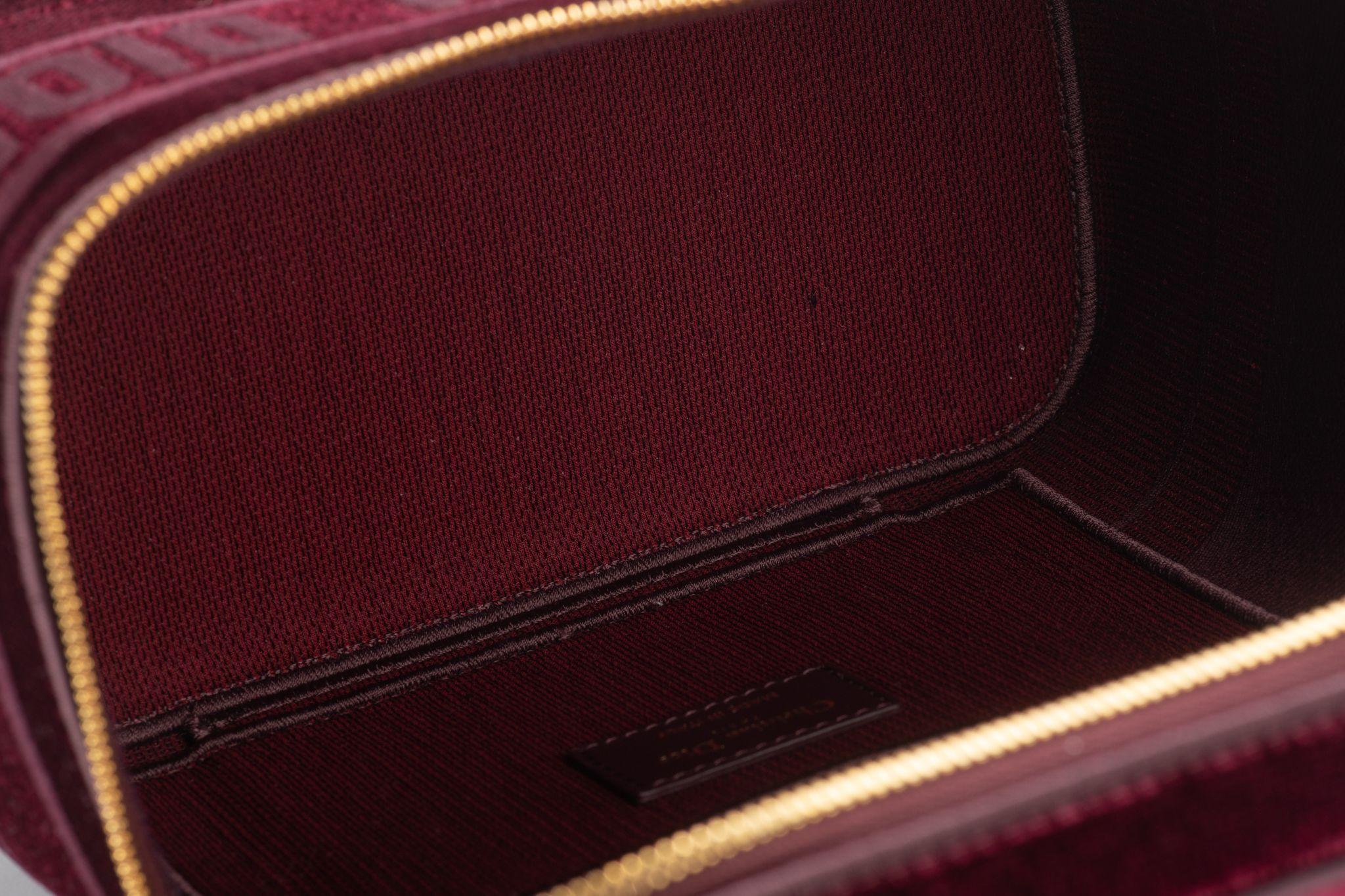 Dior New Travel Velvet Bag Burgundy For Sale 6