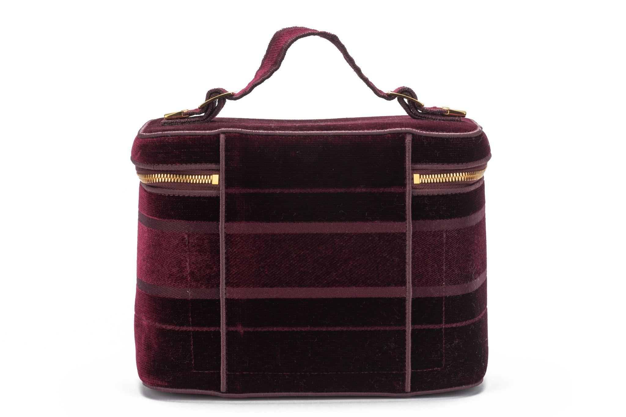 Dior New Travel Velvet Bag Burgundy For Sale 8