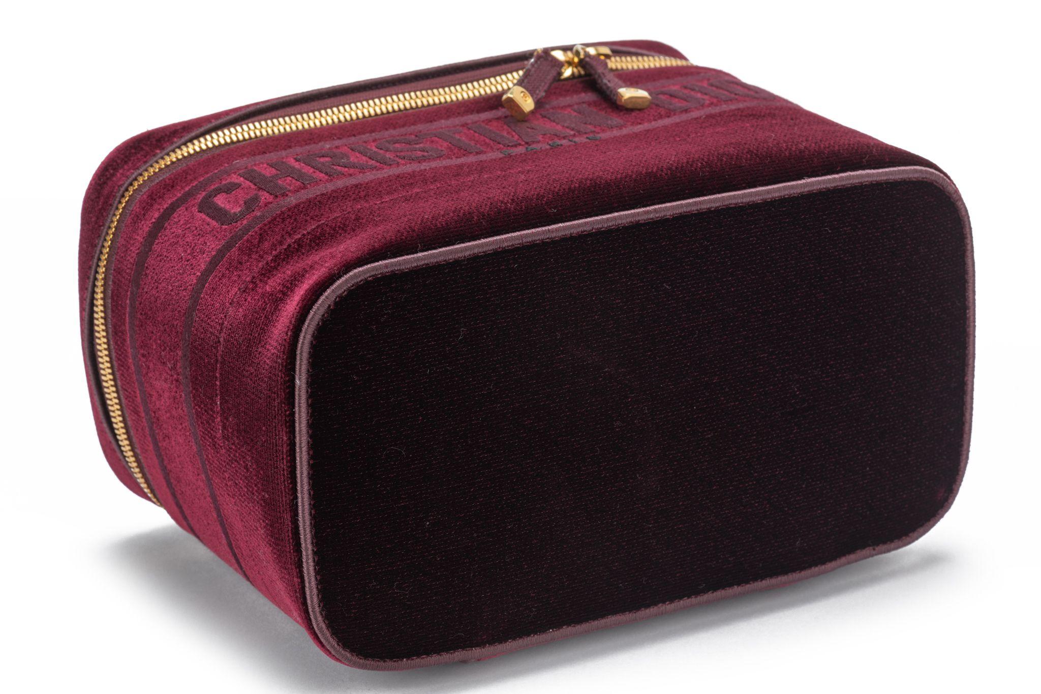 Dior New Travel Velvet Bag Burgundy For Sale 10