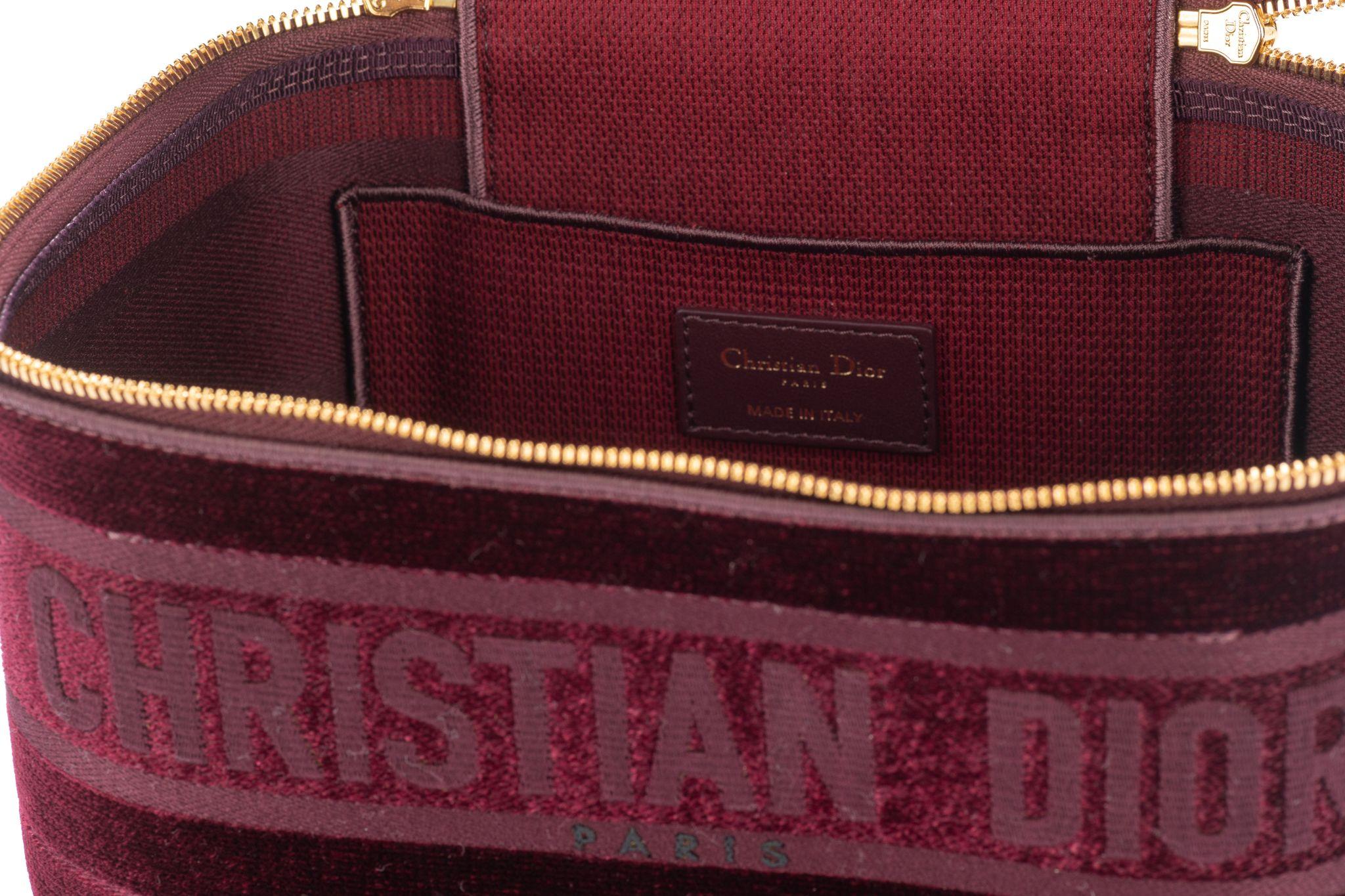 Dior New Travel Velvet Bag Burgundy For Sale 13