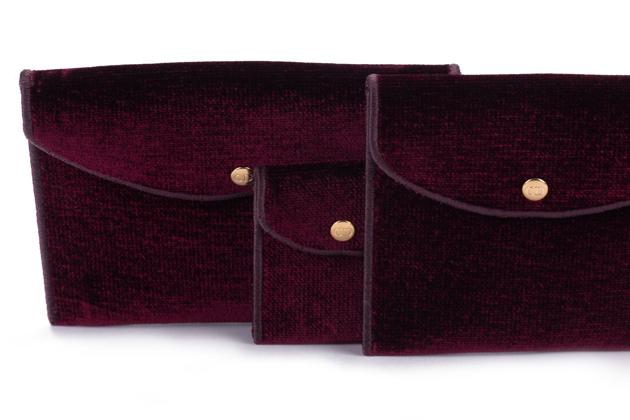 Dior New Travel Velvet Bag Burgundy For Sale 2