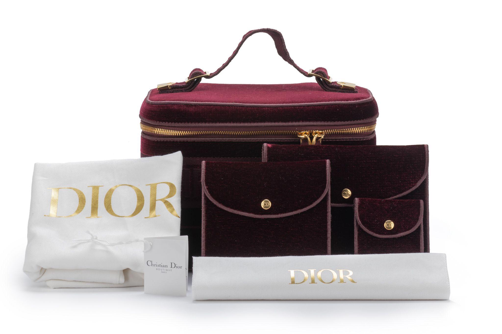 Dior New Travel Velvet Bag Burgundy For Sale 3