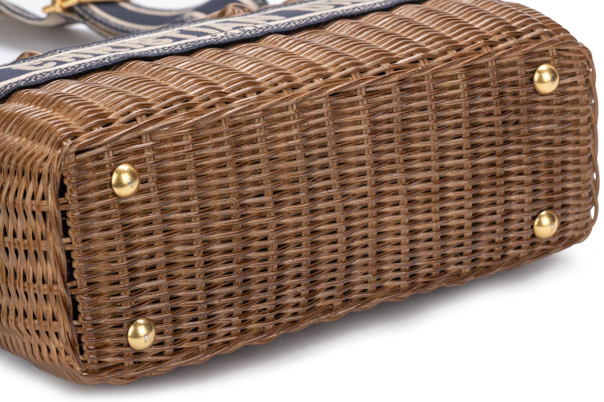 Brown DIOR New Wicker Oblique Bag