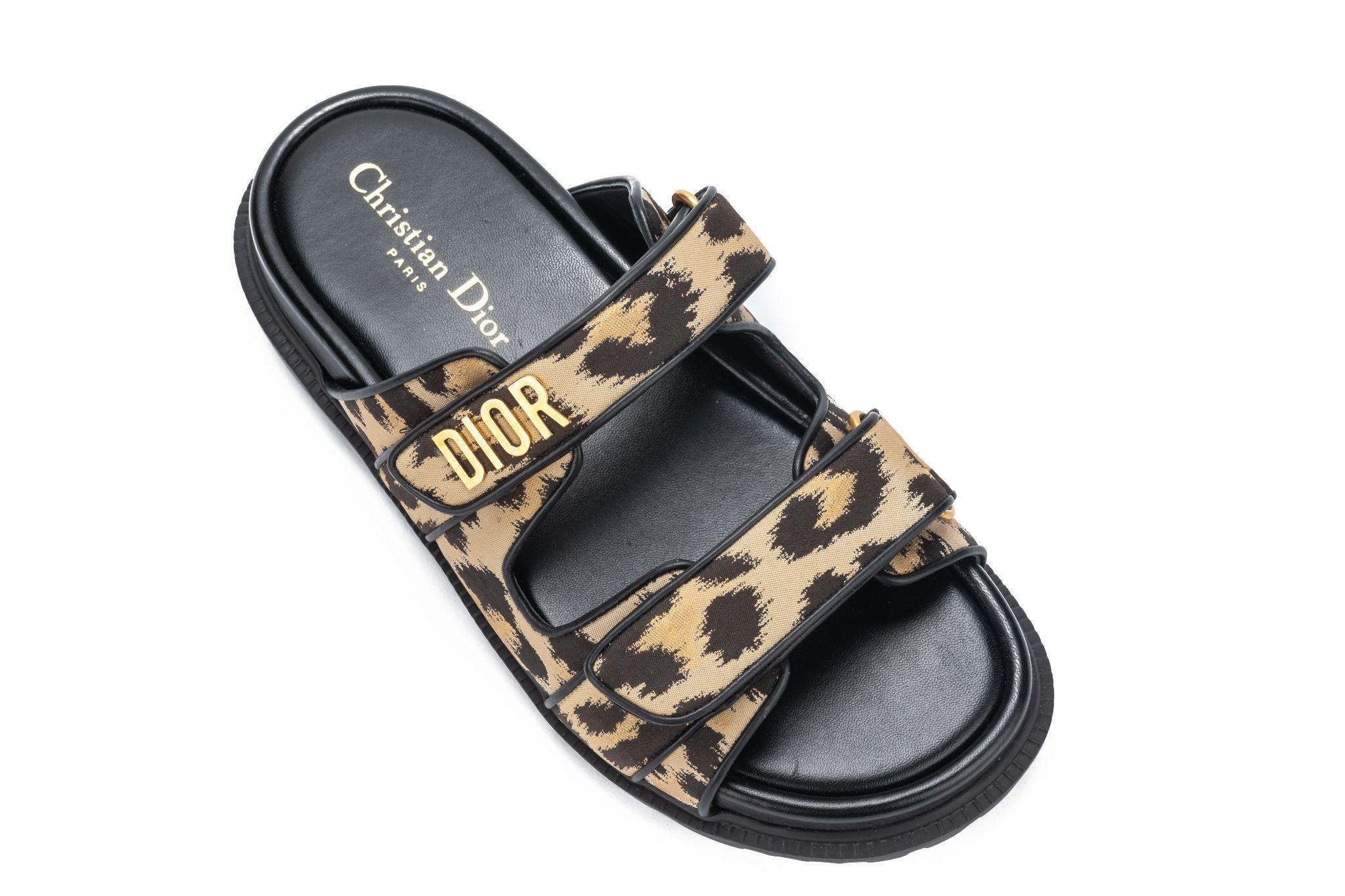 Dior NIB Leopard Pony Hair Sandals In New Condition For Sale In West Hollywood, CA