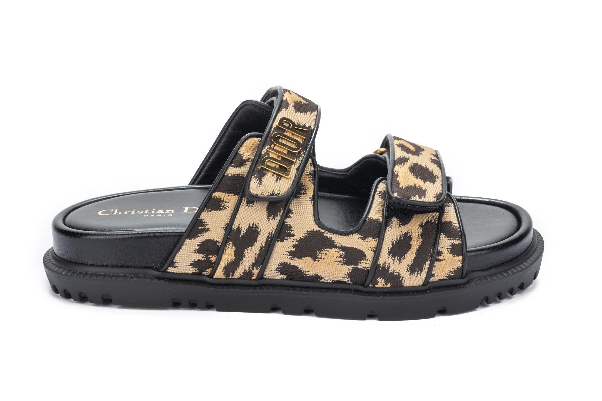 Dior NIB Leopard Pony Hair Sandals For Sale 1