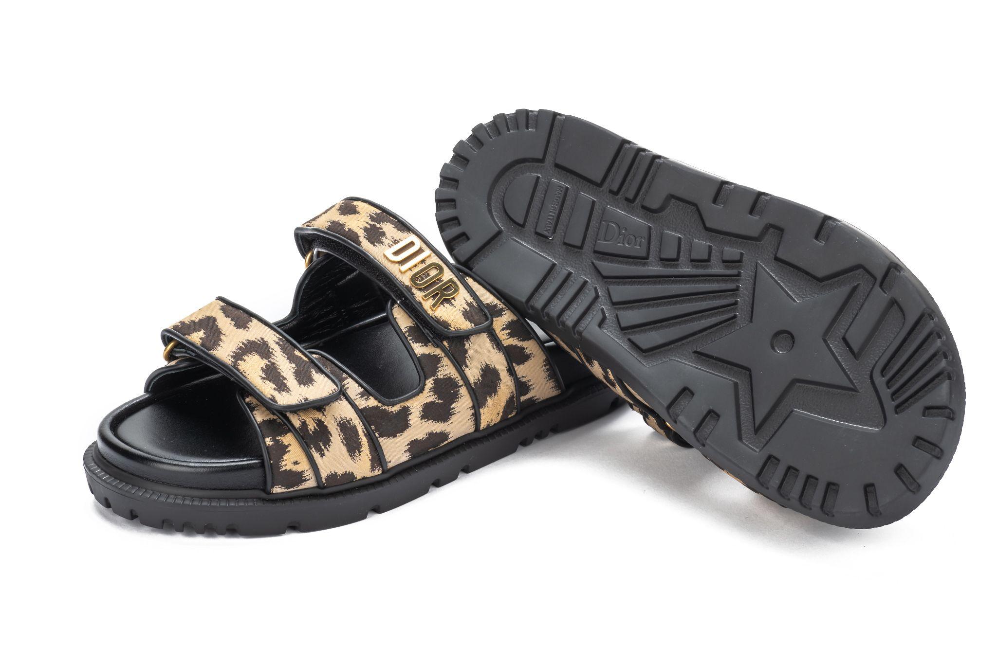 Dior NIB Leopard Pony Hair Sandals For Sale 2