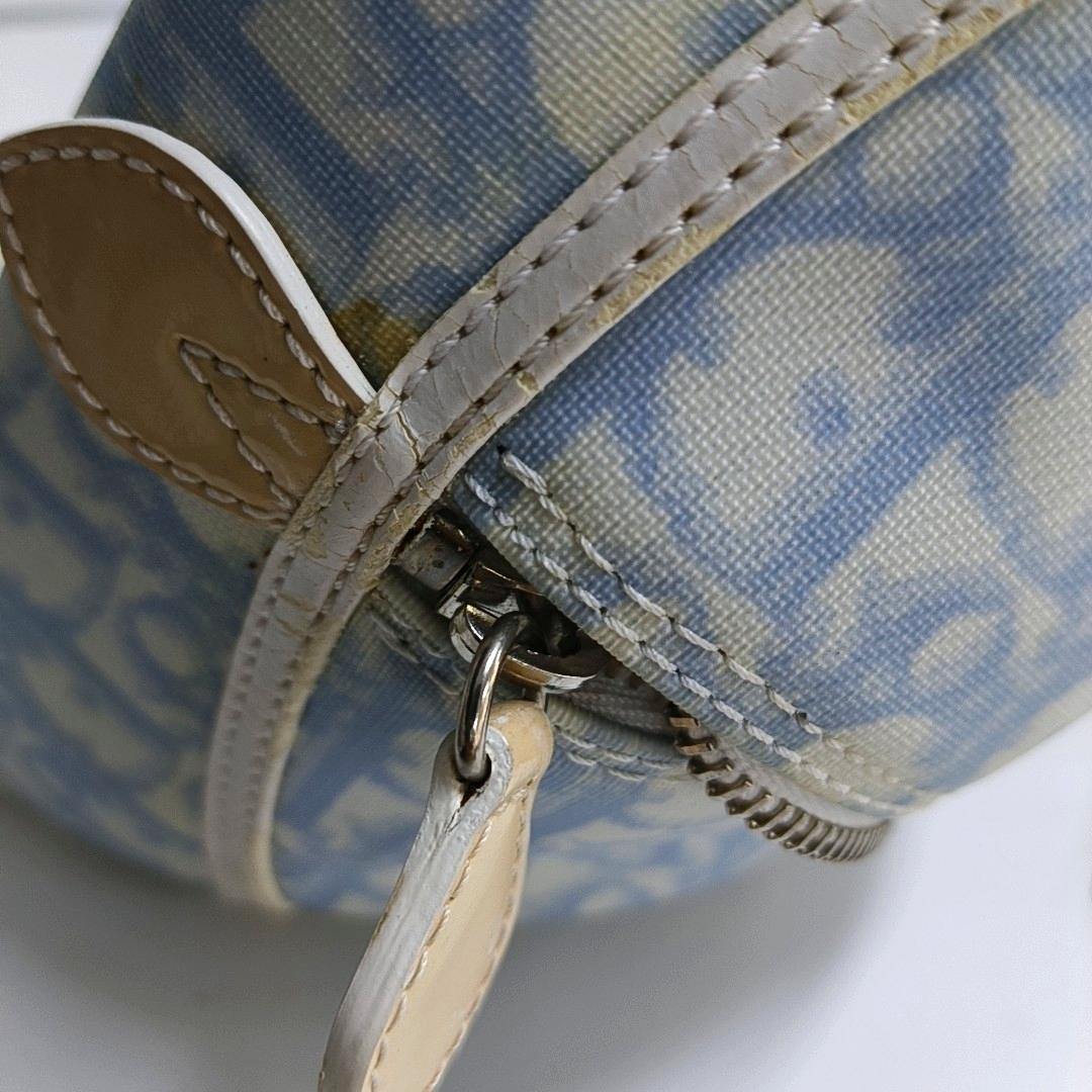 Dior nº 1 Rasta Trotter Bowling Bag Lona oblicua azul Charol blanco en venta 5