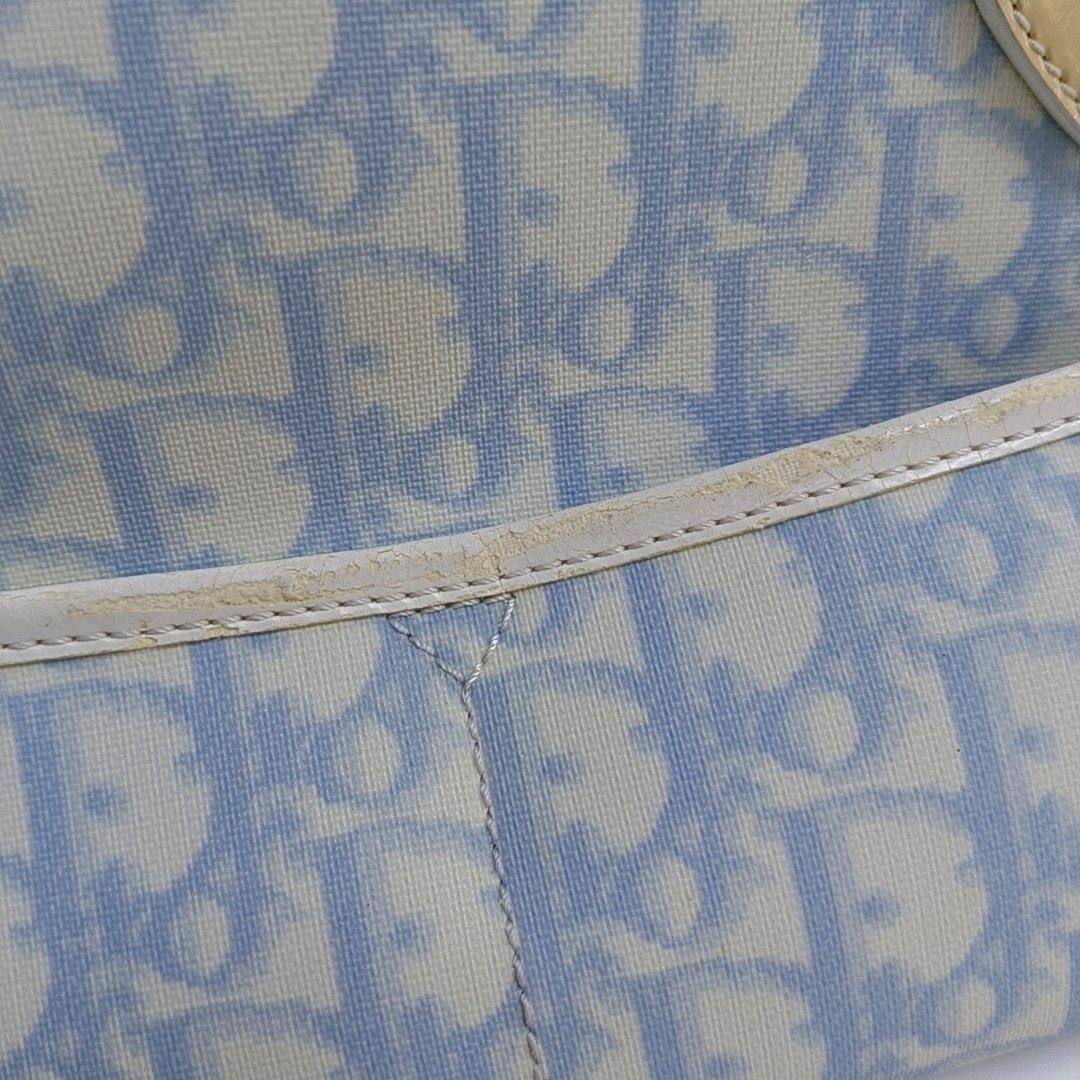 Dior nº 1 Rasta Trotter Bowling Bag Lona oblicua azul Charol blanco en venta 11