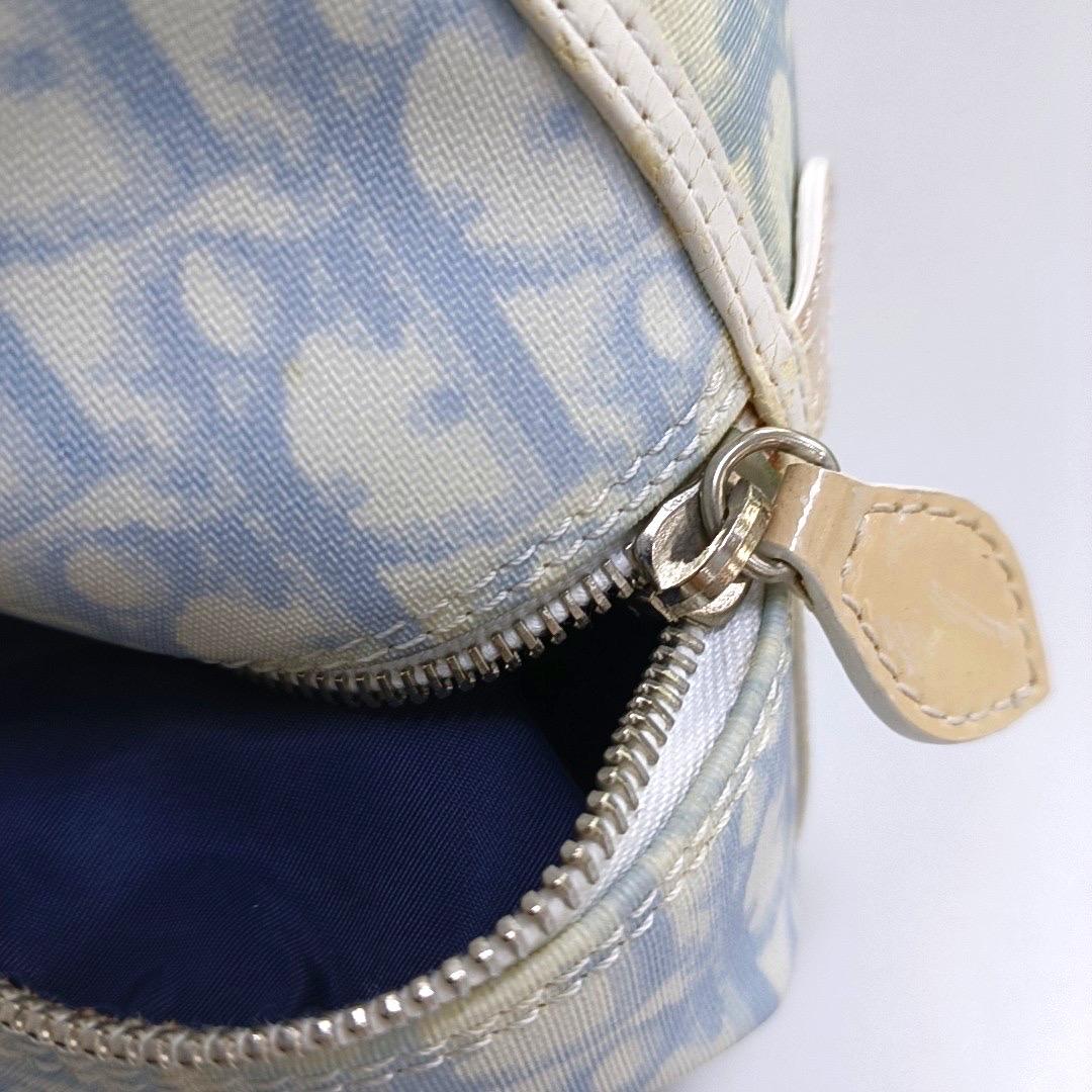 Dior nº 1 Rasta Trotter Bowling Bag Lona oblicua azul Charol blanco en venta 15