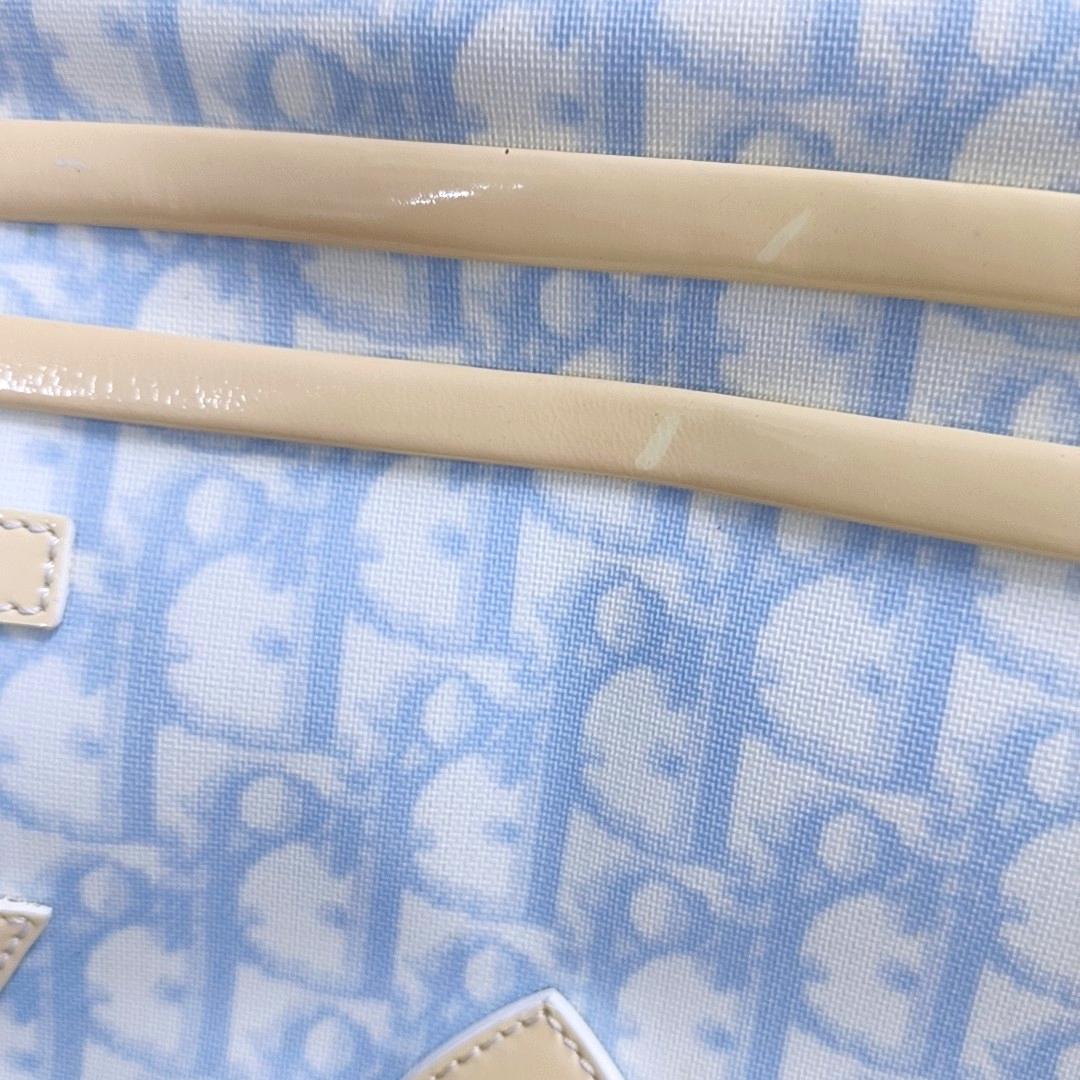 Dior nº 1 Rasta Trotter Bowling Bag Lona oblicua azul Charol blanco en venta 2