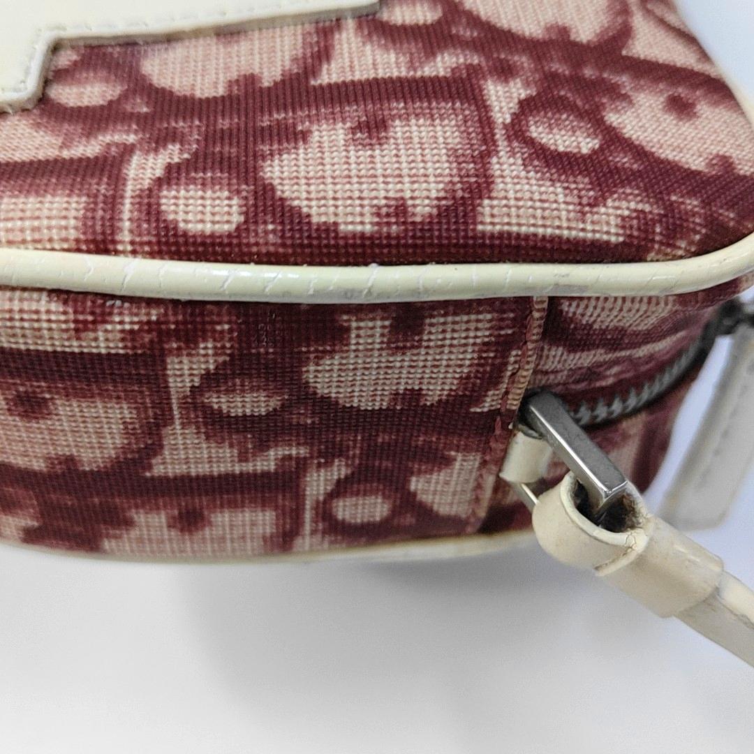 Dior nº 1 Trotter Pochette Clutch Lienzo Rojo Oblicuo Charol Blanco en venta 6