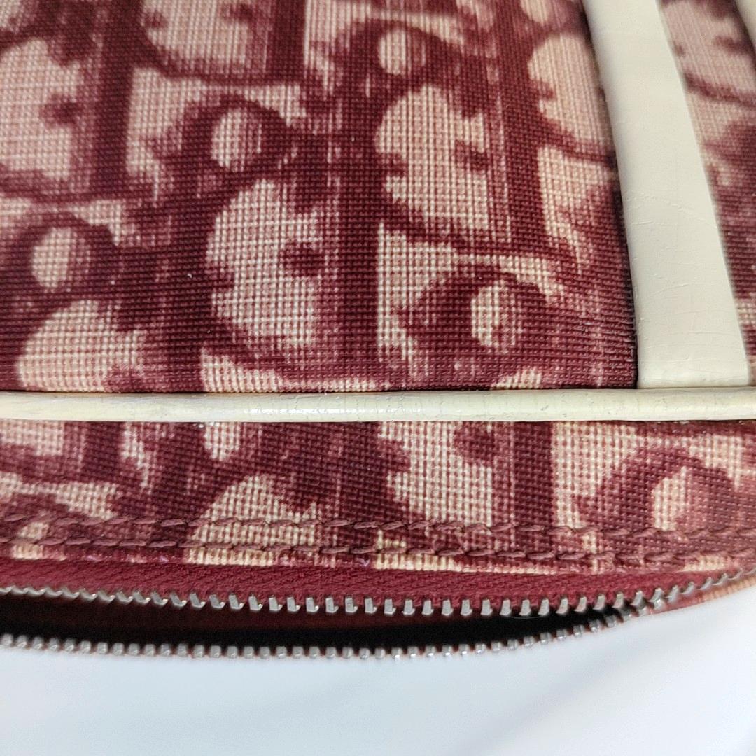Dior nº 1 Trotter Pochette Clutch Lienzo Rojo Oblicuo Charol Blanco en venta 7
