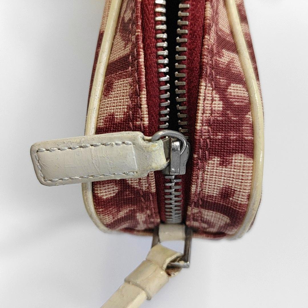 Dior nº 1 Trotter Pochette Clutch Lienzo Rojo Oblicuo Charol Blanco en venta 8