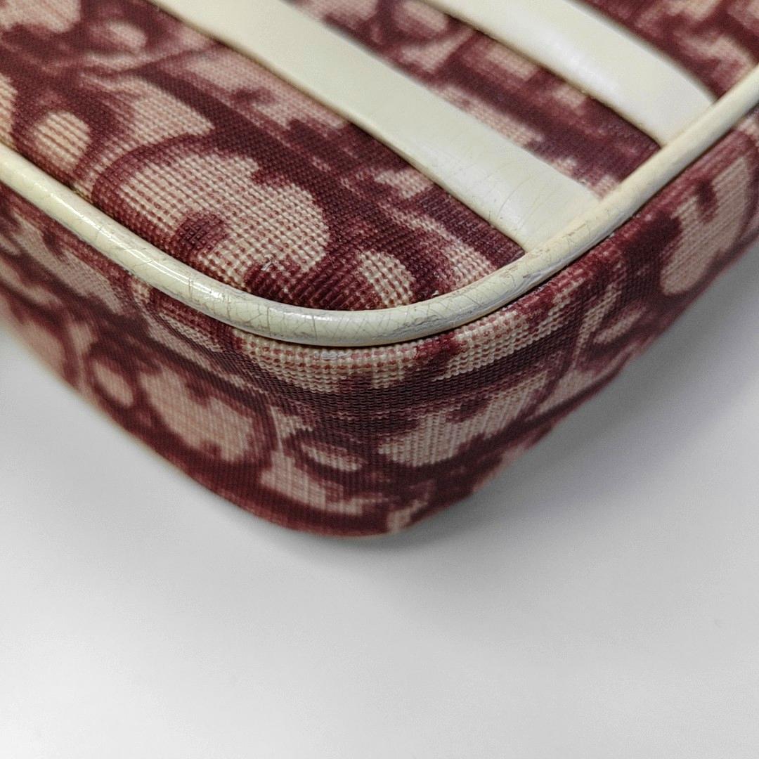 Dior nº 1 Trotter Pochette Clutch Lienzo Rojo Oblicuo Charol Blanco en venta 9