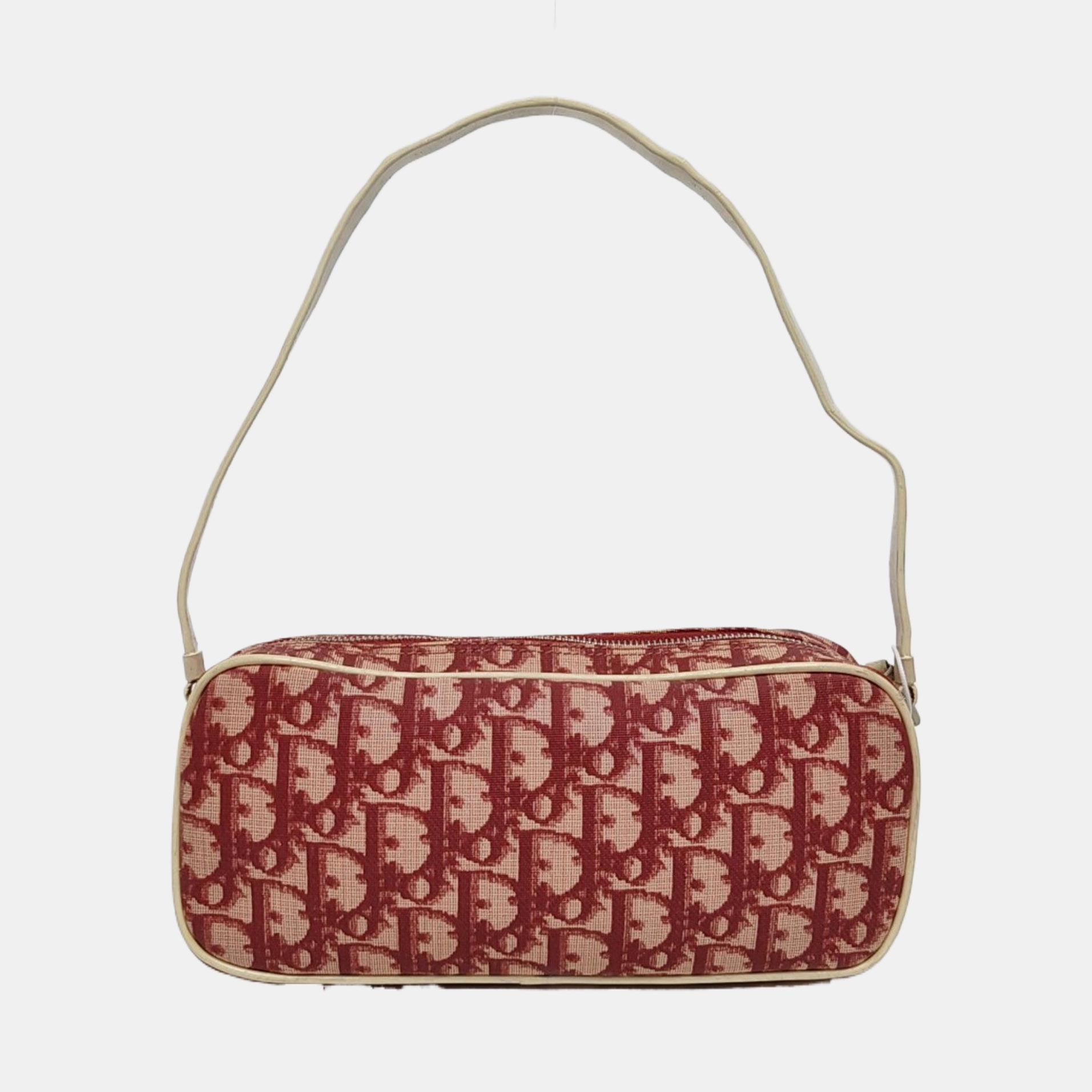 Dior nº 1 Trotter Pochette Clutch Lienzo Rojo Oblicuo Charol Blanco en venta 11