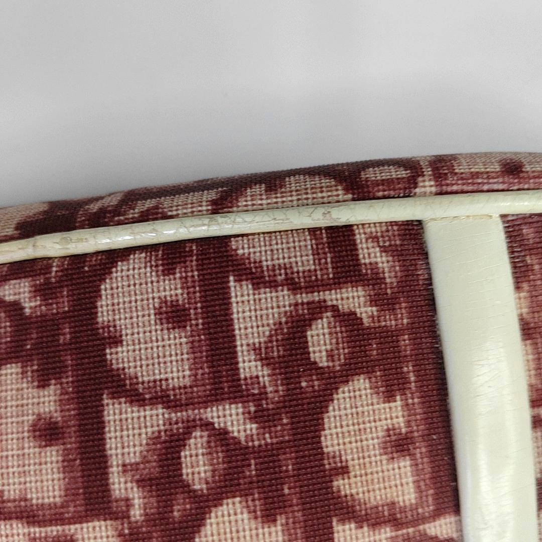 Dior nº 1 Trotter Pochette Clutch Lienzo Rojo Oblicuo Charol Blanco en venta 2