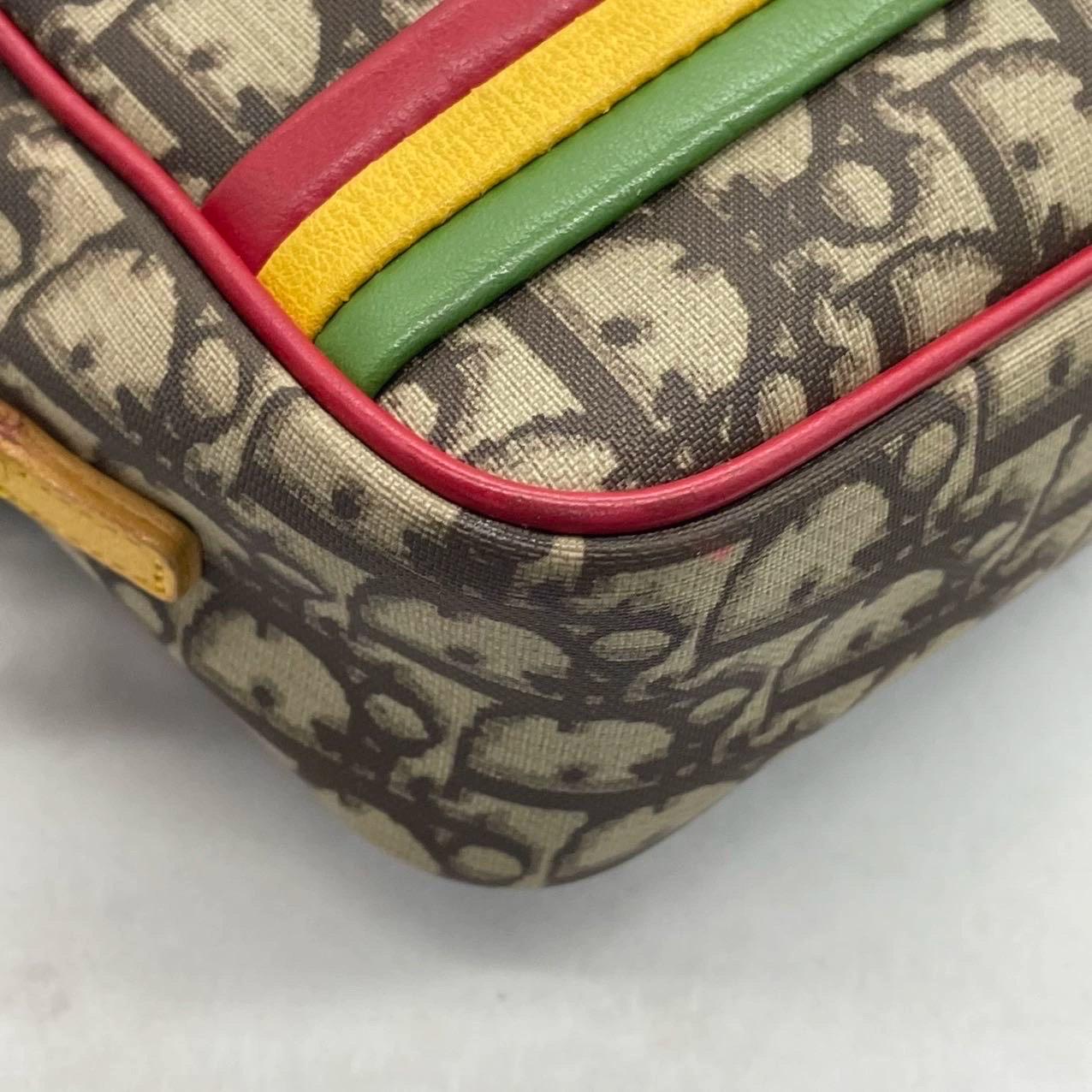 Dior n. 2 Rasta Trotter Camera Bag Beige Monogram Red Yellow Green Web Strap in vendita 8