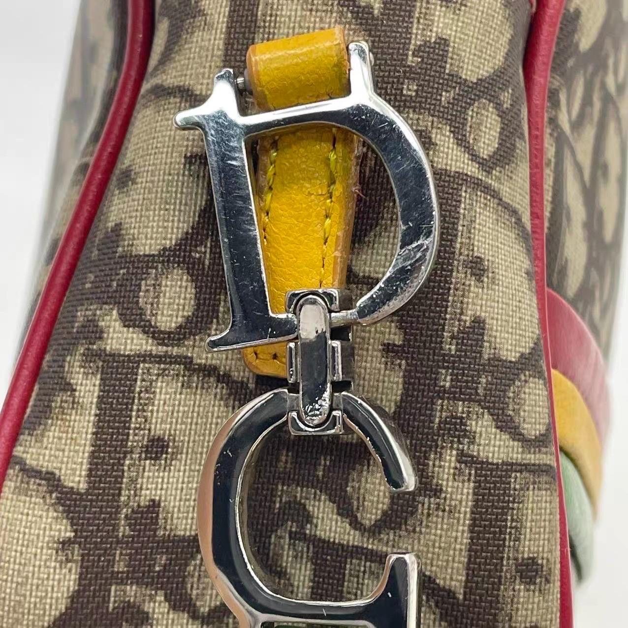 Dior n. 2 Rasta Trotter Camera Bag Beige Monogram Red Yellow Green Web Strap in vendita 14
