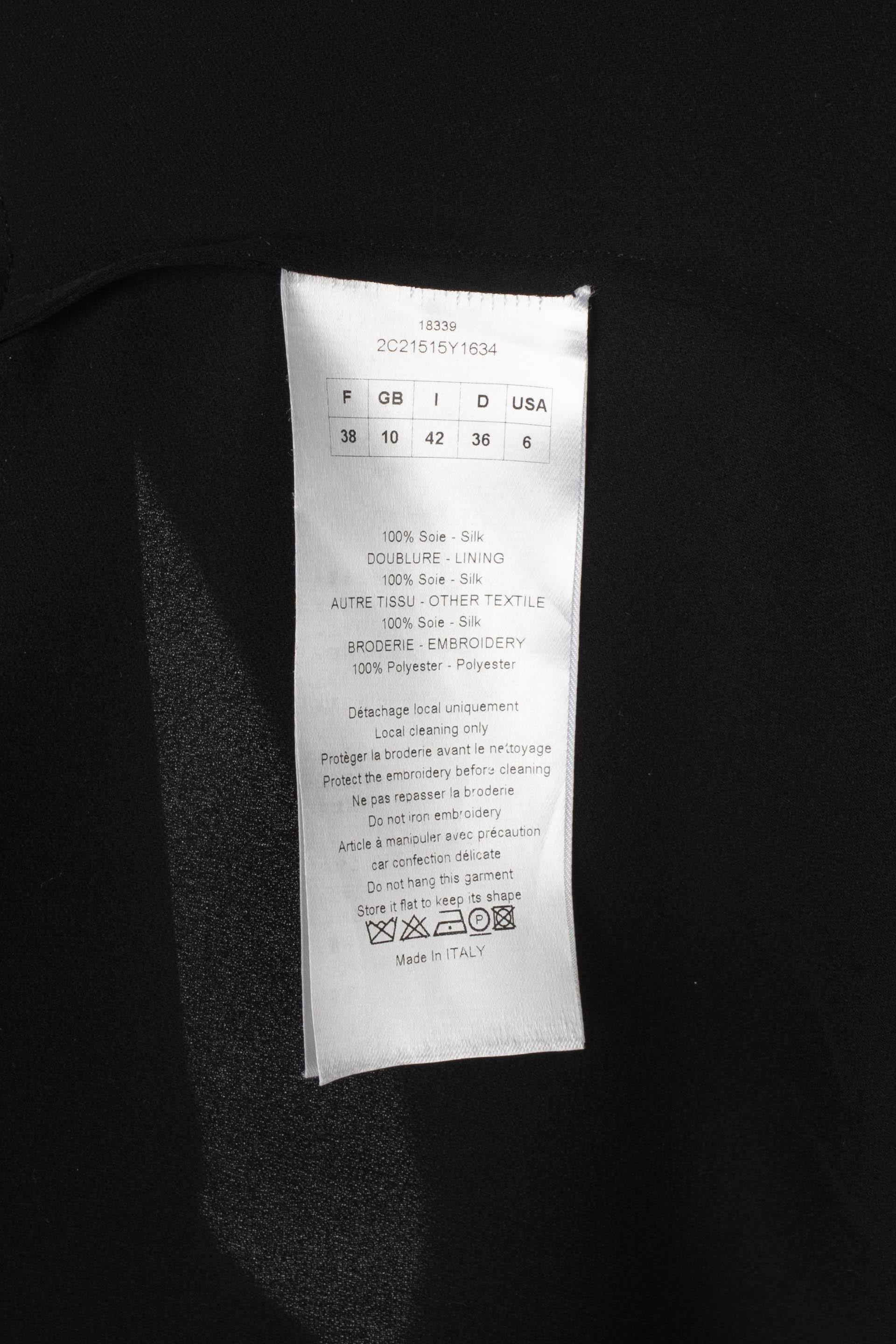 Dior Nude and Black Silk Top For Sale 6