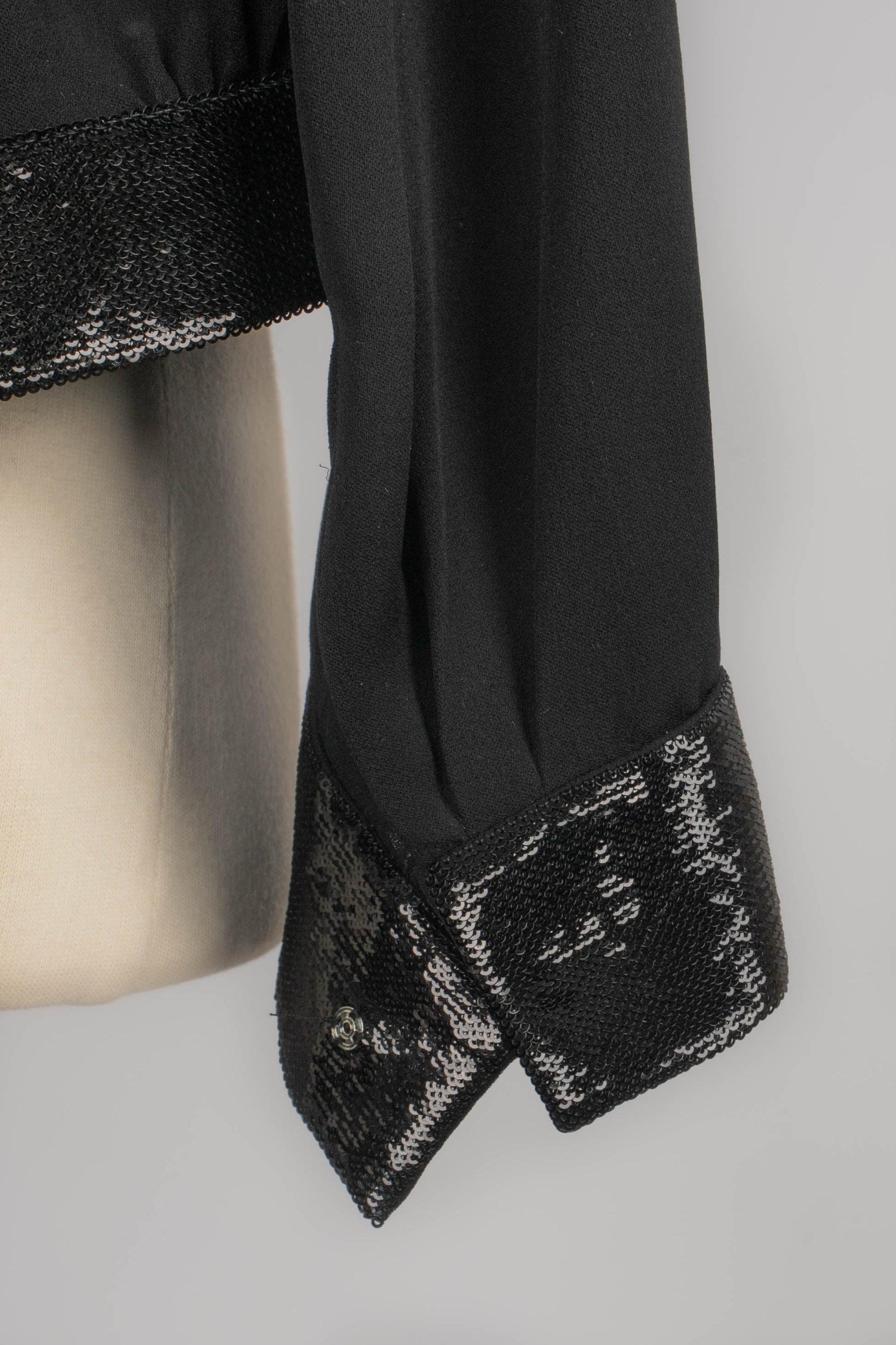 Dior Nude and Black Silk Top For Sale 3