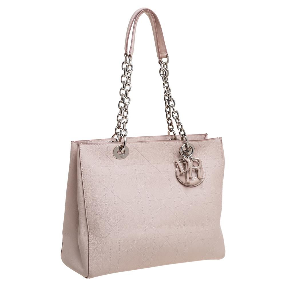 Dior Nude Beige Cannage Leder Medium Ultradior Tote Damen