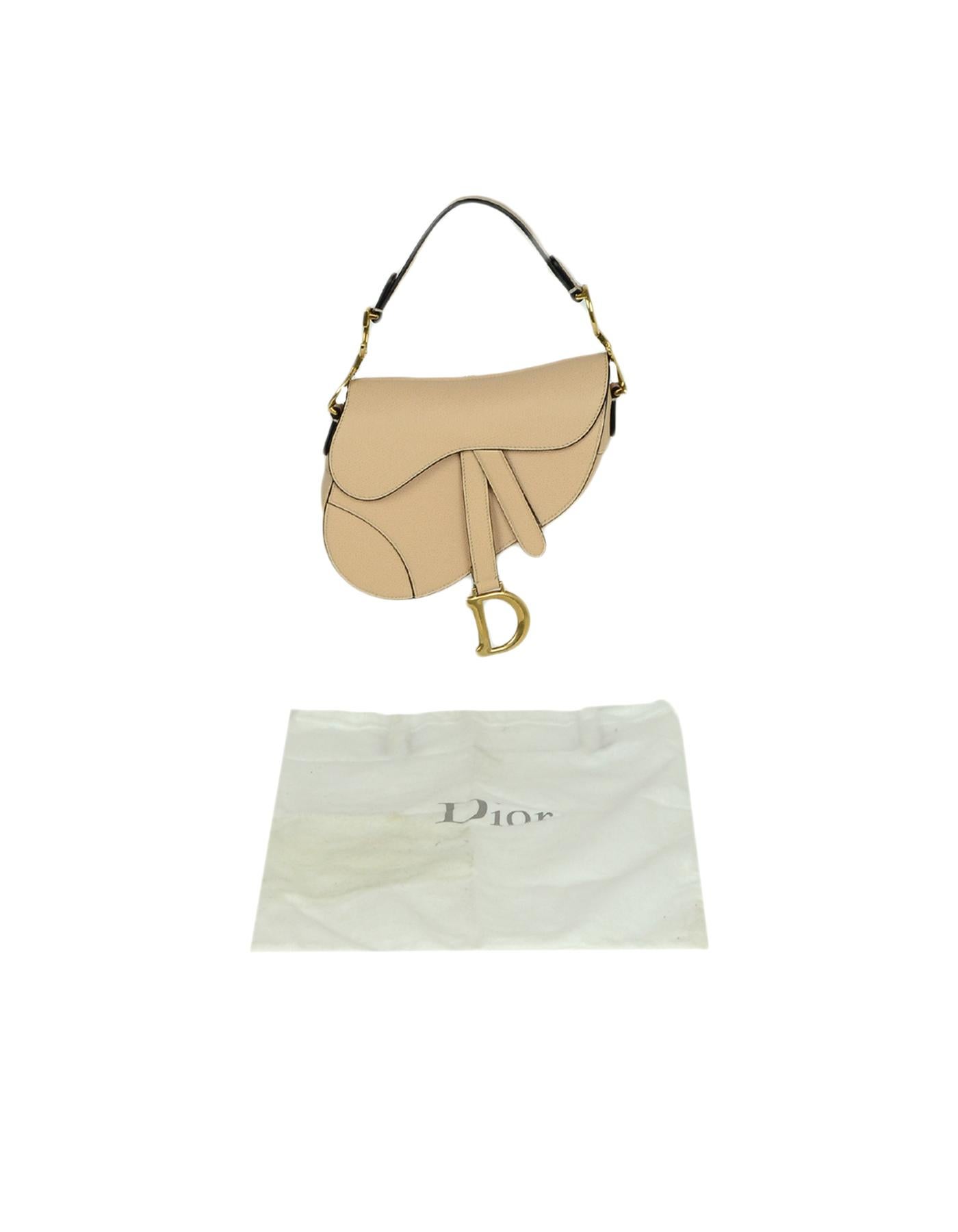 Dior Nude Calfskin Leather Mini Saddle Bag  1