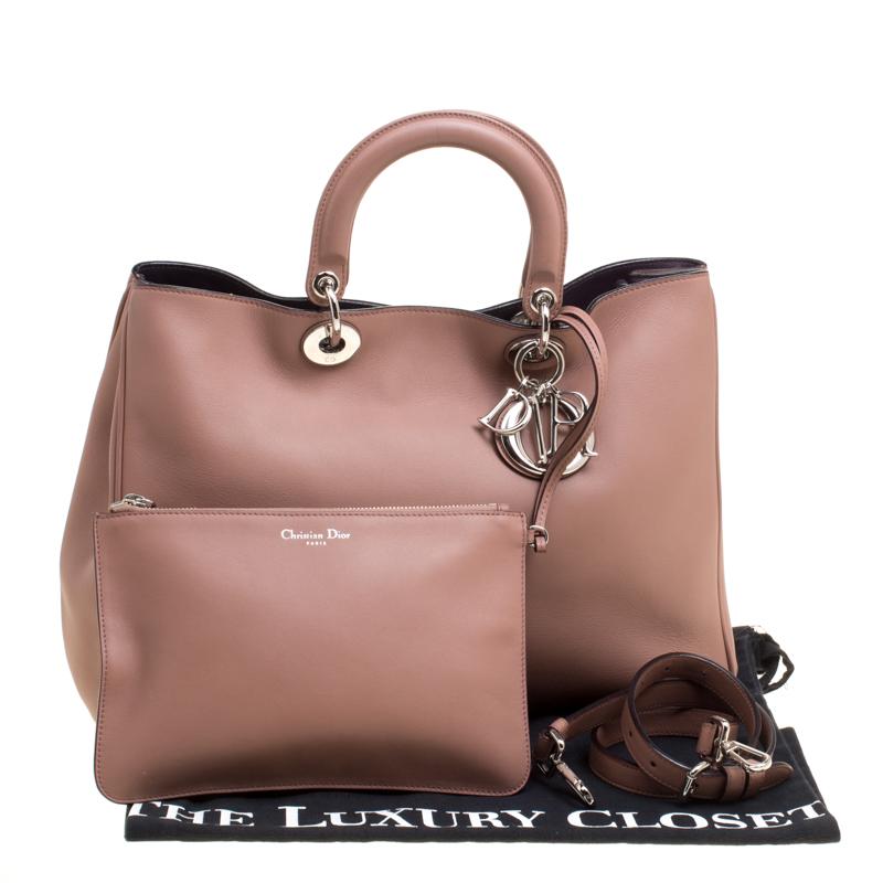 Dior Nude Leather Large Diorissimo Shopper Top Handle Bag 6