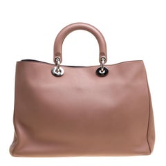 Dior Nude Leather Large Diorissimo Shopper Top Handle Bag