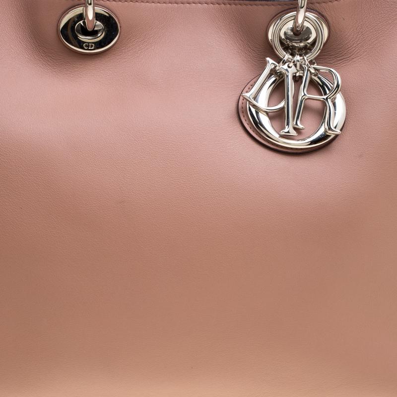 Dior Nude Leather Large Diorissimo Shopper Top Handle Bag 1