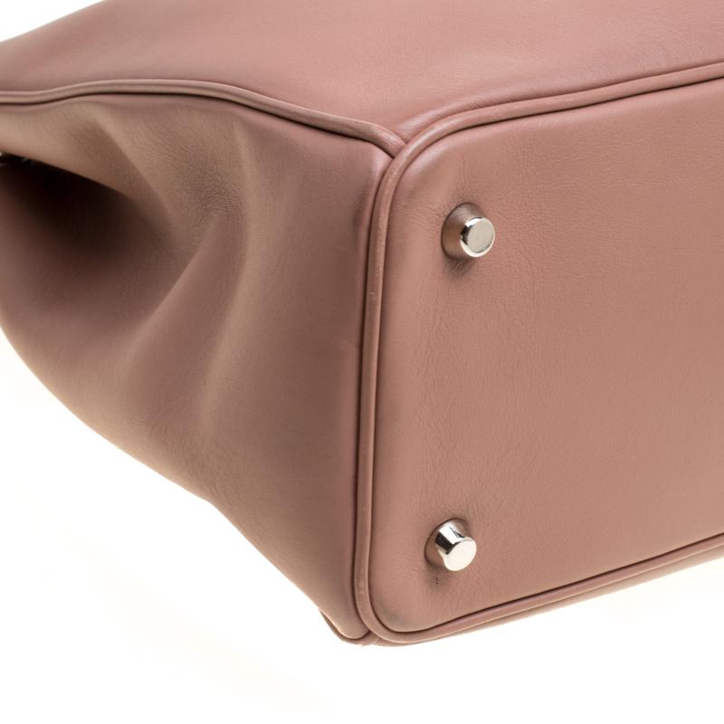 Dior Nude Leather Large Diorissimo Shopper Top Handle Bag 4