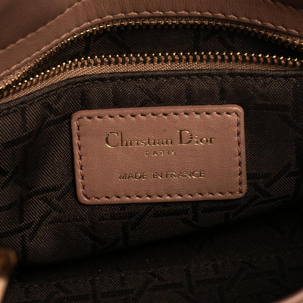 Donna Mini Tote Lady Dior in pelle nuda