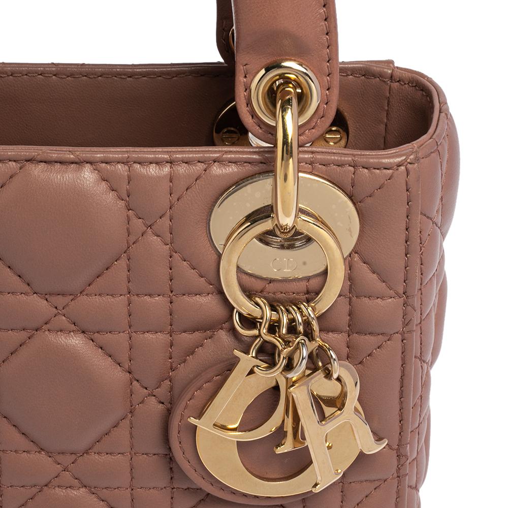 Mini Tote Lady Dior in pelle nuda 1