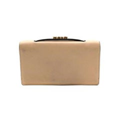 Dior Nude Pink Leather Le Monde Beaded Clutch