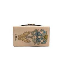 Dior Nude Pink Leather Le Monde Beaded Clutch
