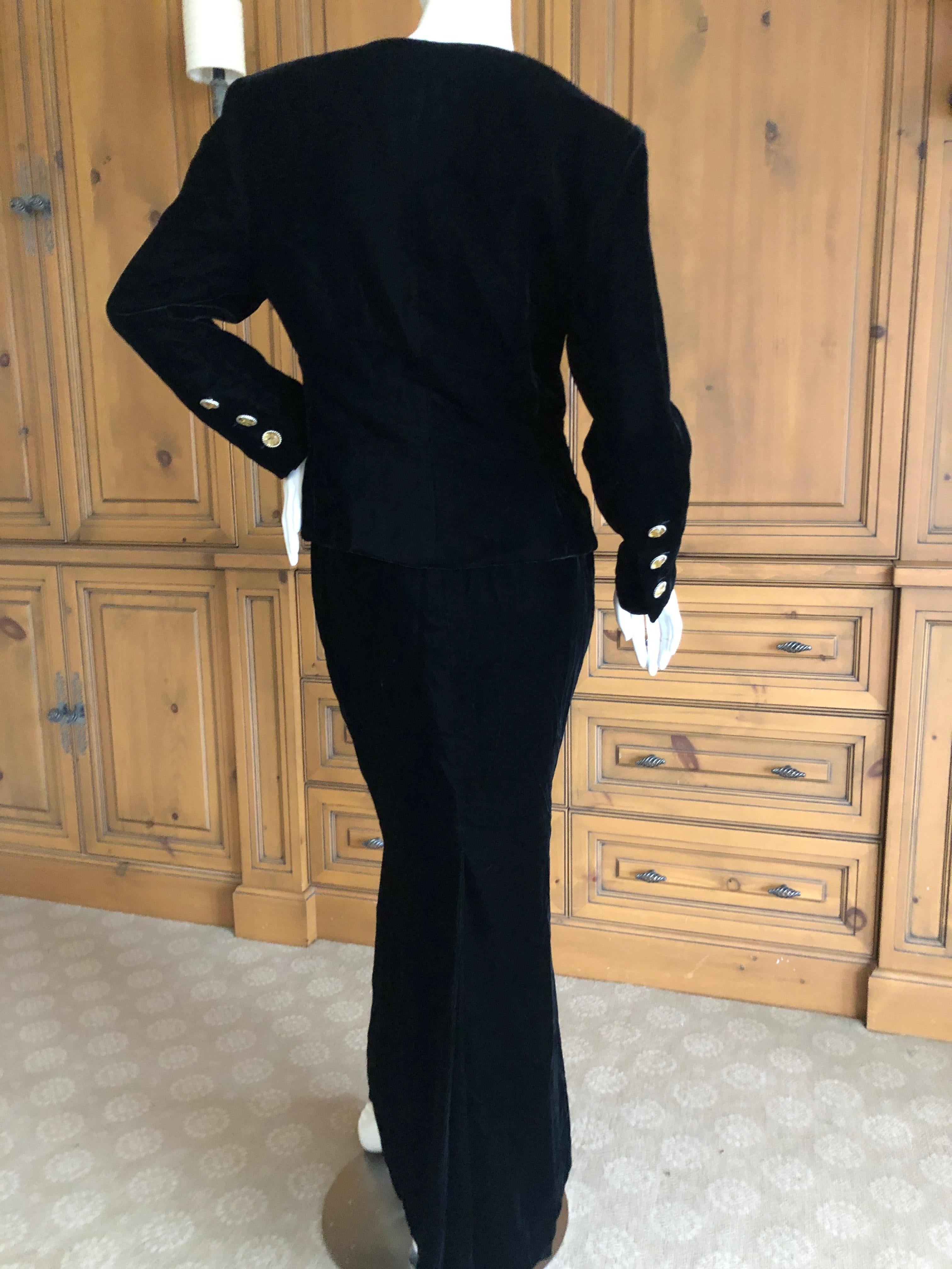 Dior Numbered Demi Couture Lesage Plume Embellished Black Velvet Evening Suit For Sale 2