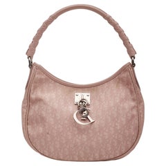 Dior Lovely Hobo aus Nylon mit rosa Rosenverschluss und Monogramm