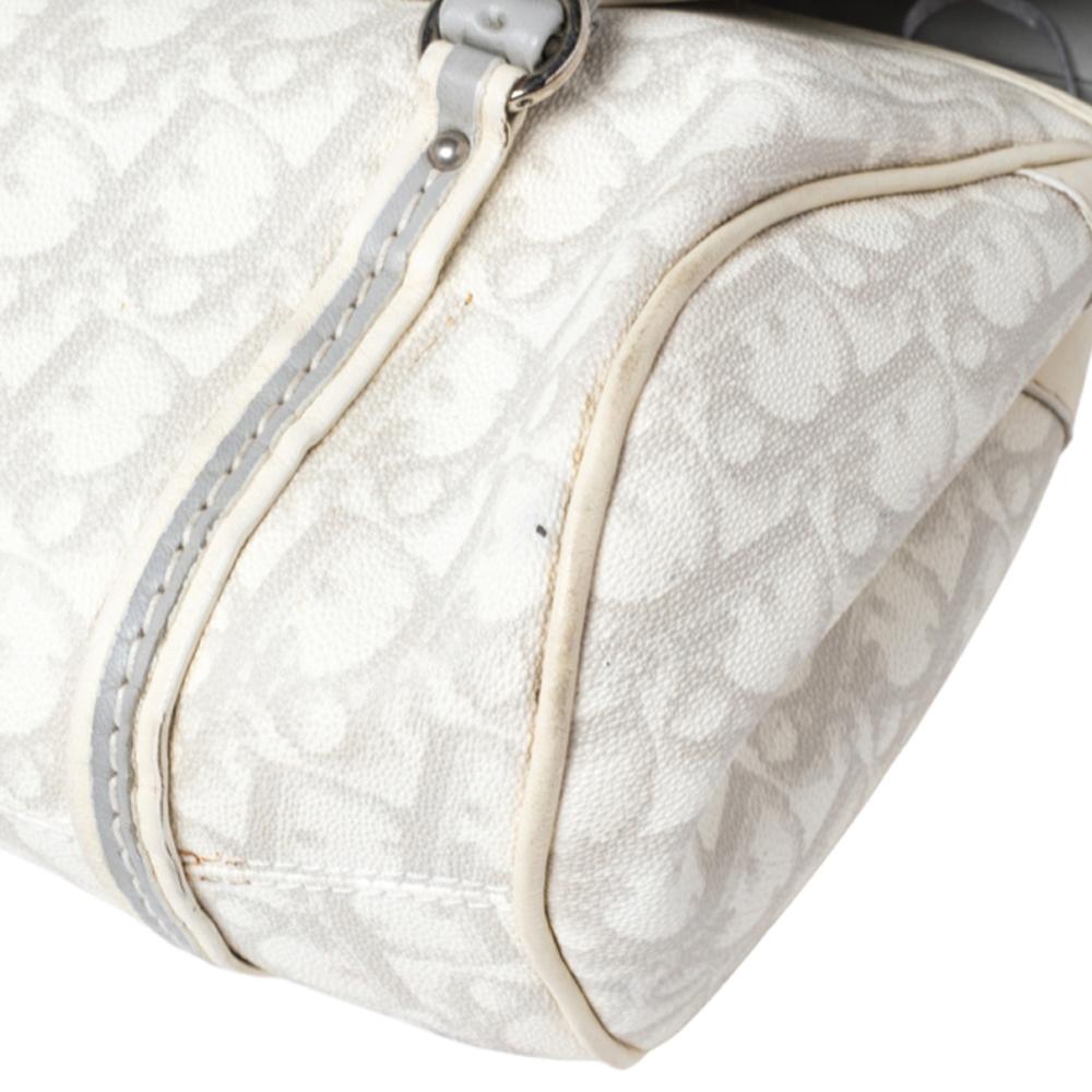 Dior Oblique Canvas and Leather Romantique Trotter Flap Bag In Good Condition In Dubai, Al Qouz 2