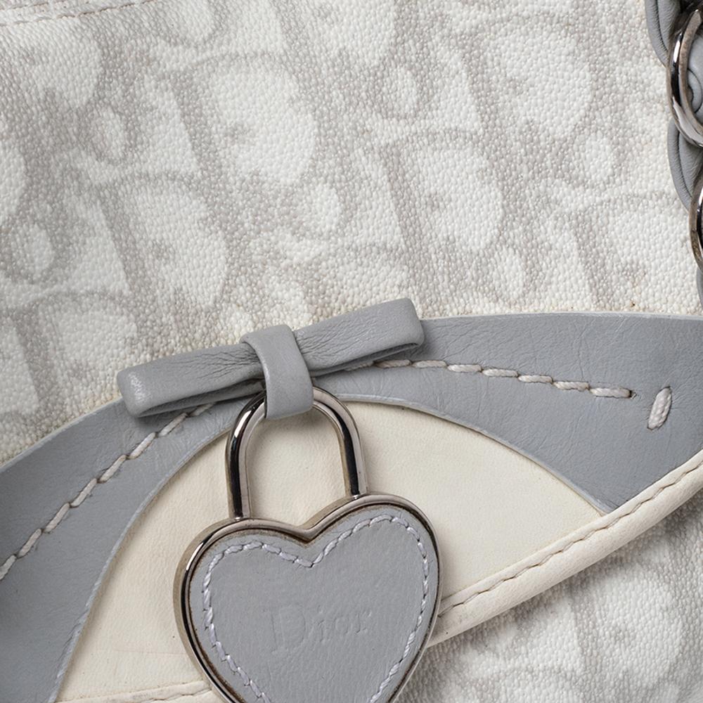 Bolso con solapa Dior Romantique Trotter oblicuo de lona y piel 4