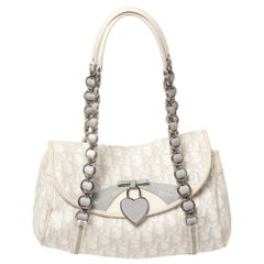 Bolso con solapa Dior Romantique Trotter oblicuo de lona y piel