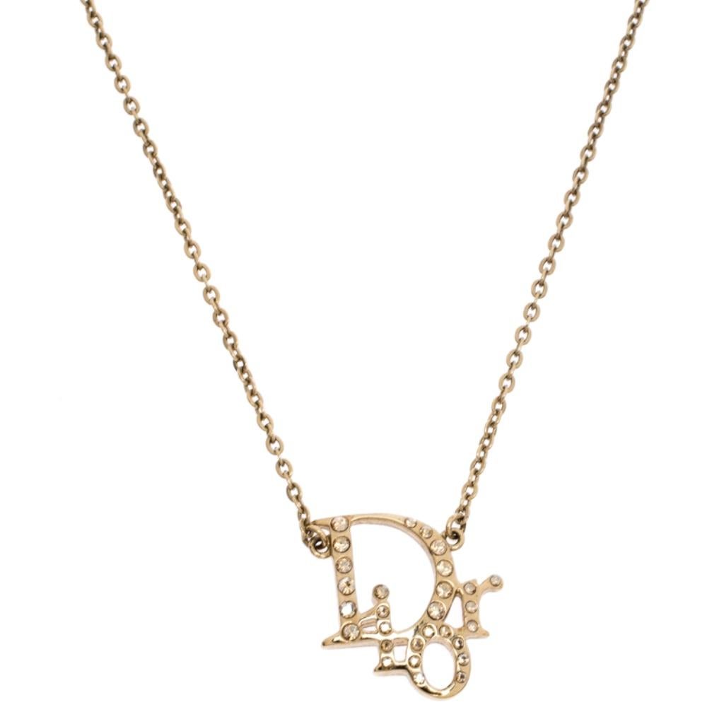 dior oblique necklace gold