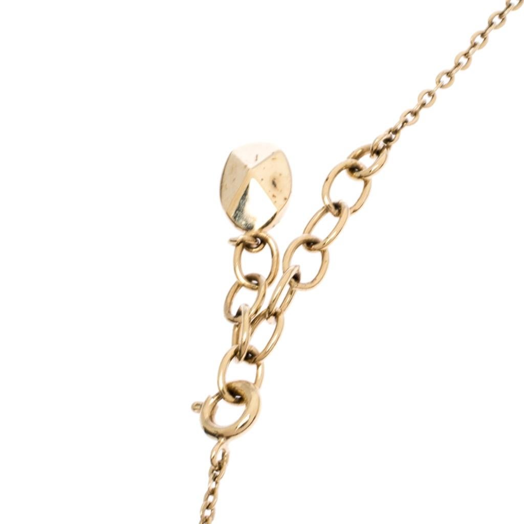 Dior Oblique Crystal Gold Tone Necklace