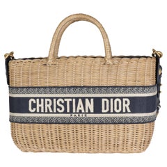 Dior Schräge Jacquard-Korbtasche aus Korbweide